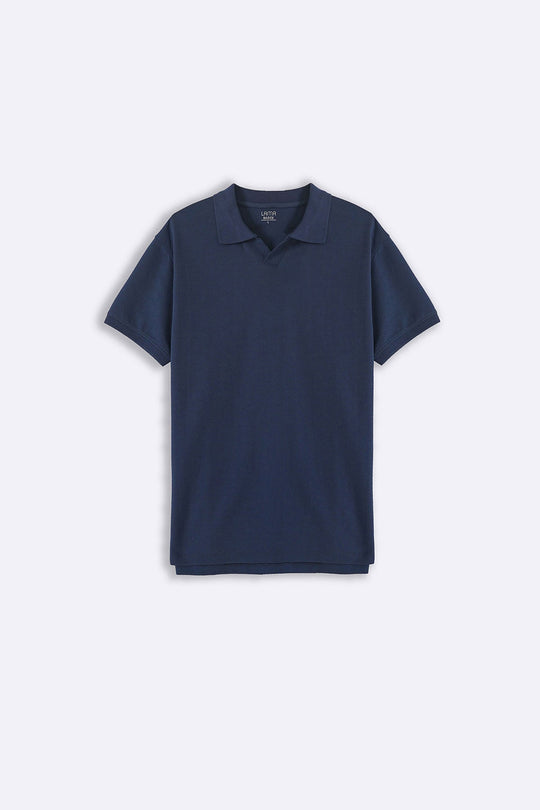 MID BLUE KNITTED POLO