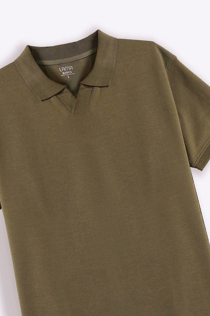 OLIVE KNITTED POLO