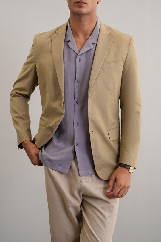 TAUPE RESORT LINEN BLAZER