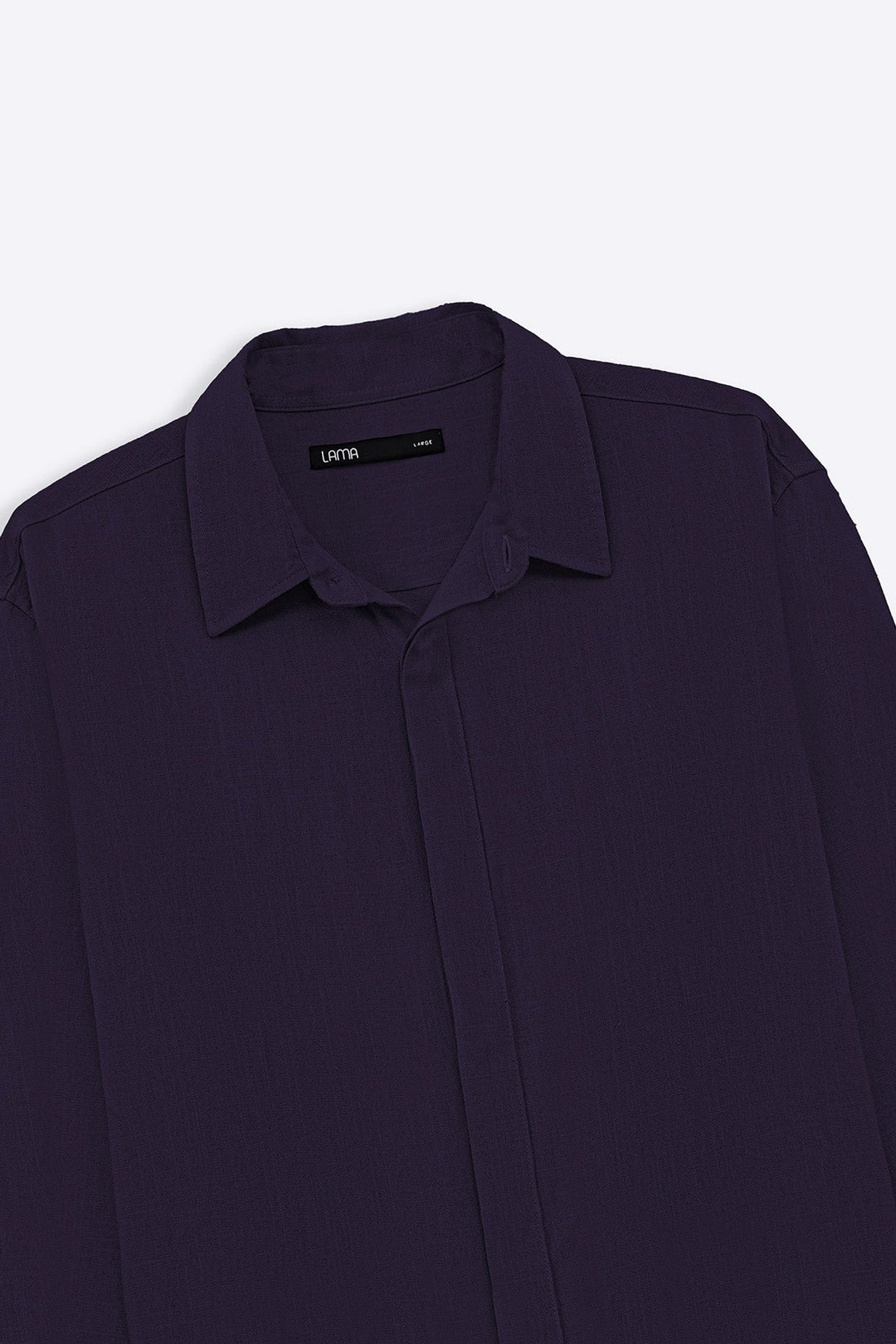 MELANGE NAVY SHIRT WITH HIDDEN PLACKET