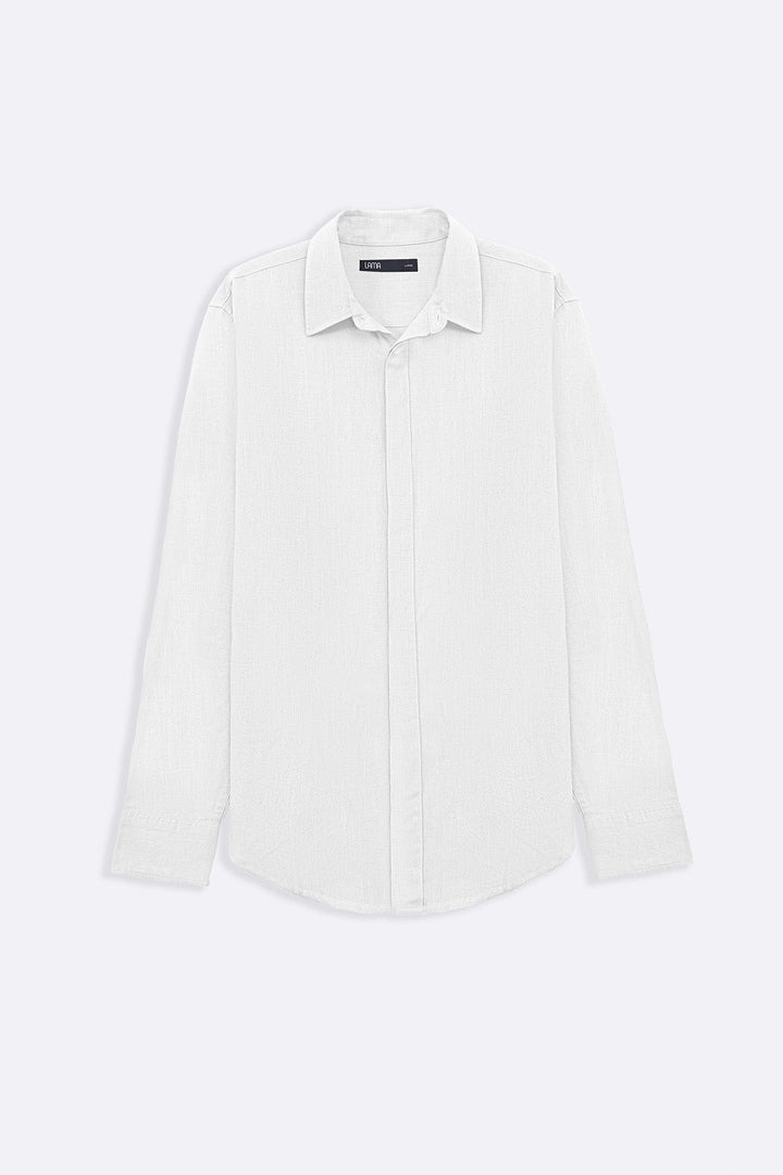 WHITE SHIRT WITH HIDDEN PLACKET