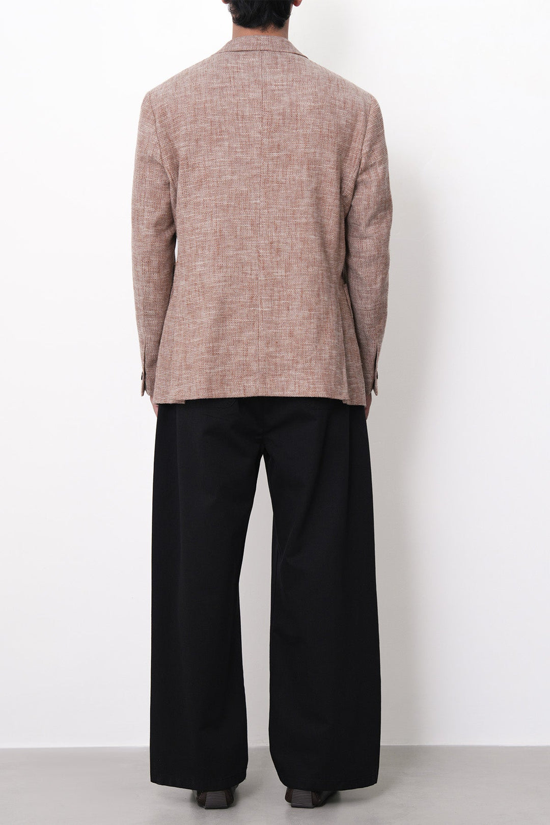 BLACK-DOUBLE PLEAT TWILL PANTS