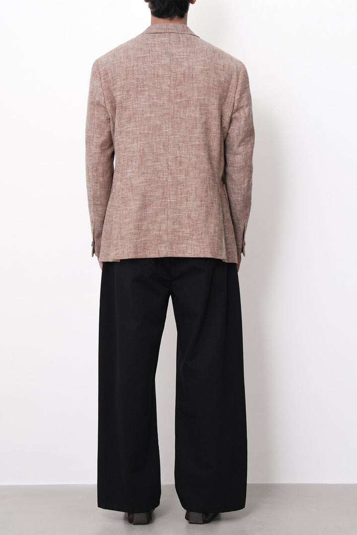 BLACK-DOUBLE PLEAT TWILL PANTS