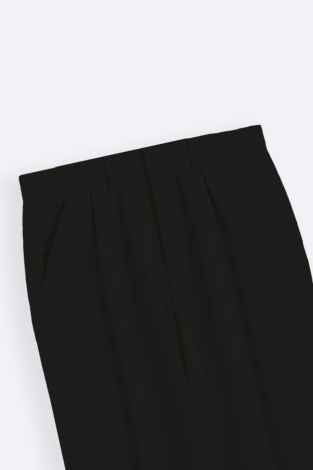 BLACK-DOUBLE PLEAT TWILL PANTS