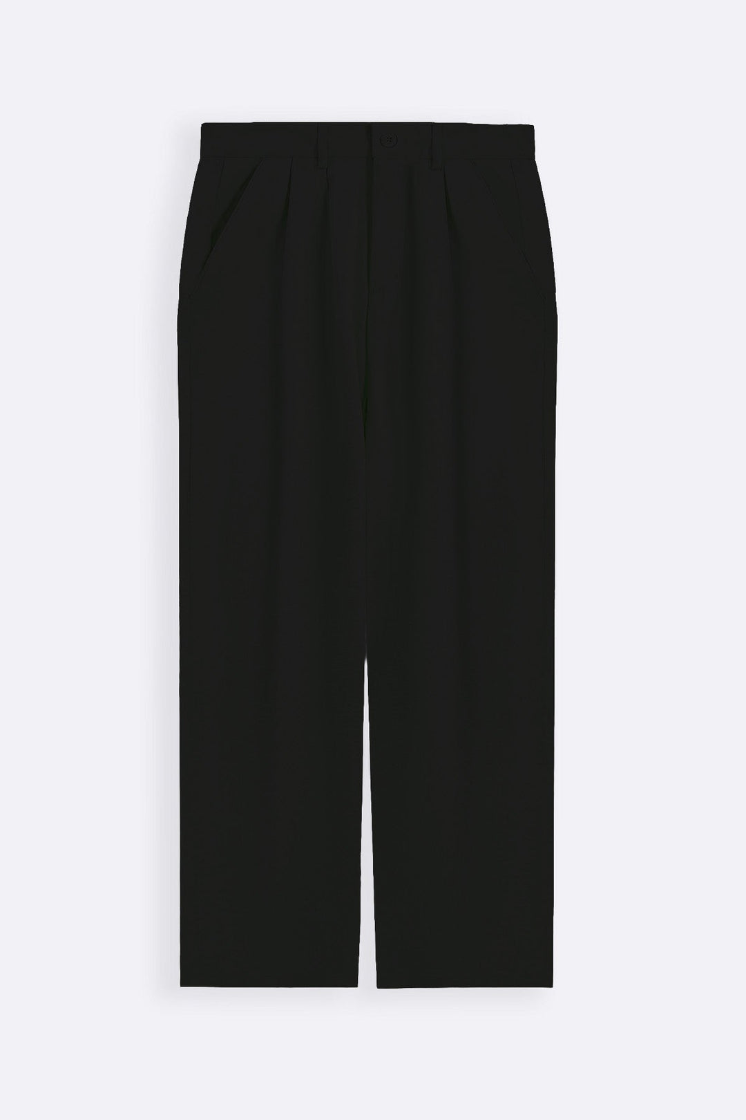 BLACK-DOUBLE PLEAT TWILL PANTS