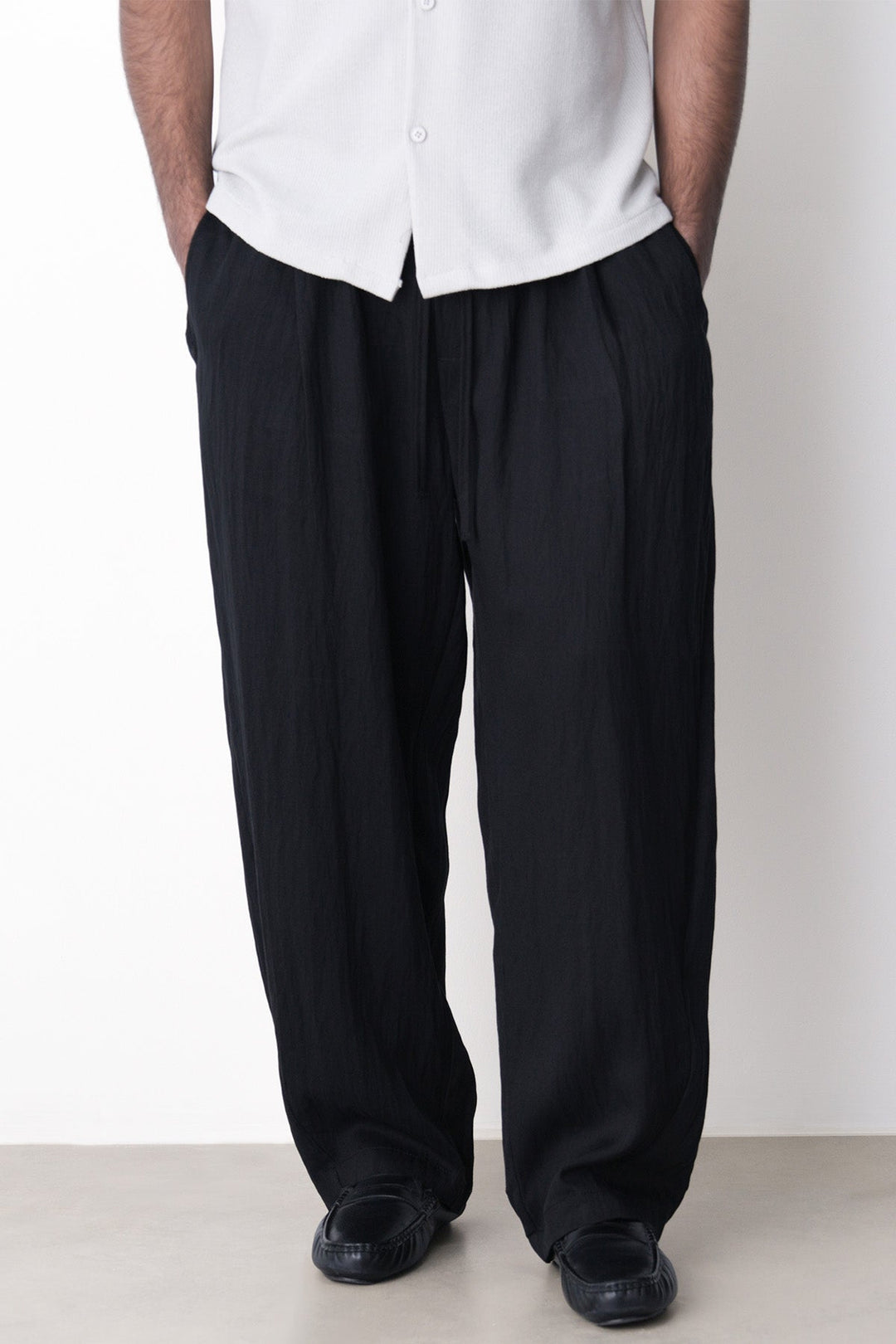 BLACK-EVERYDAY SLOUCHY PANTS