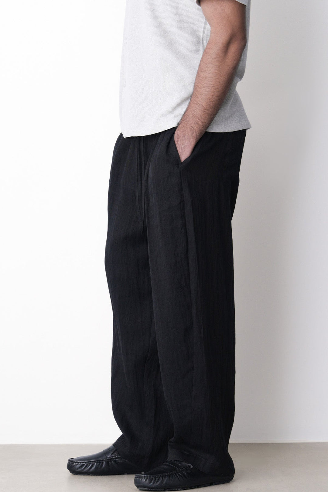 BLACK-EVERYDAY SLOUCHY PANTS
