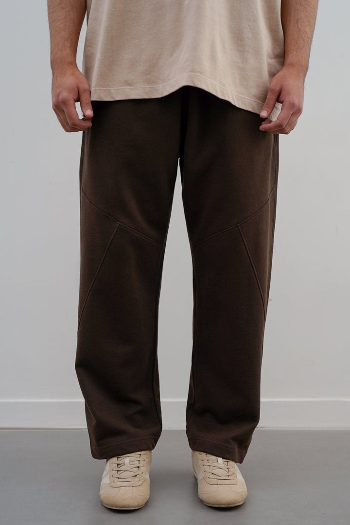 BROWN COTTON COMFORT SWEATPANTS