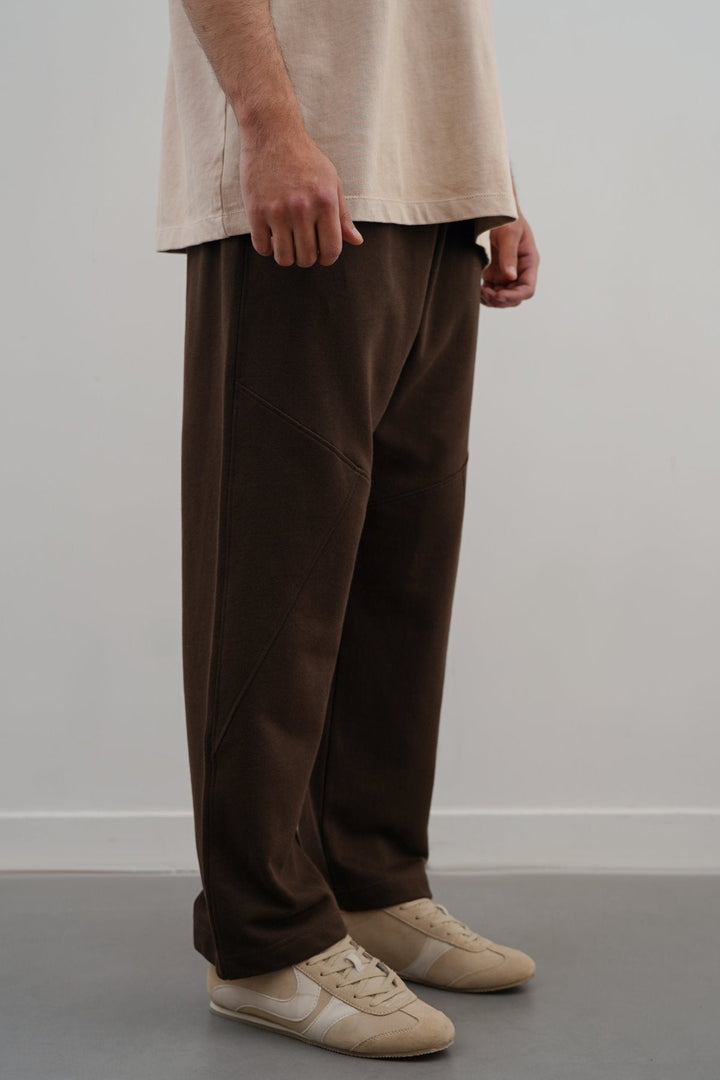 BROWN COTTON COMFORT SWEATPANTS