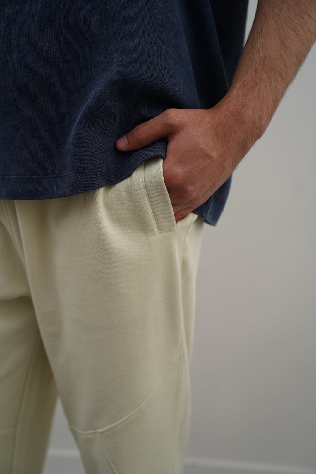 CREAM COTTON COMFORT SWEATPANTS