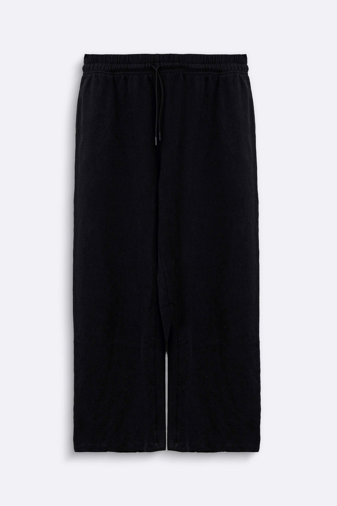BLACK MINIMAL STRAIGHT LEG PANTS