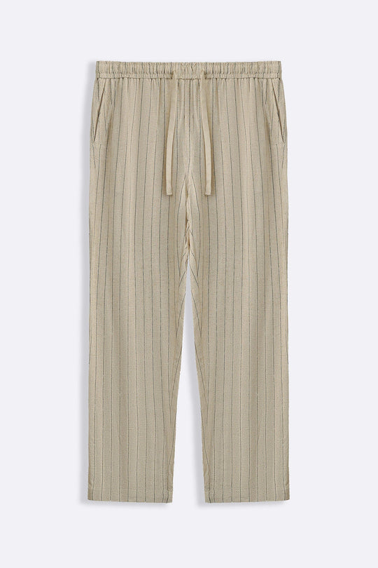 BEIGE PIN STRIPED TROUSERS