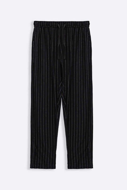 BLACK PIN STRIPED TROUSERS