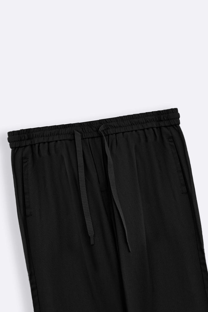 BLACK HEMP FIBER TROUSERS