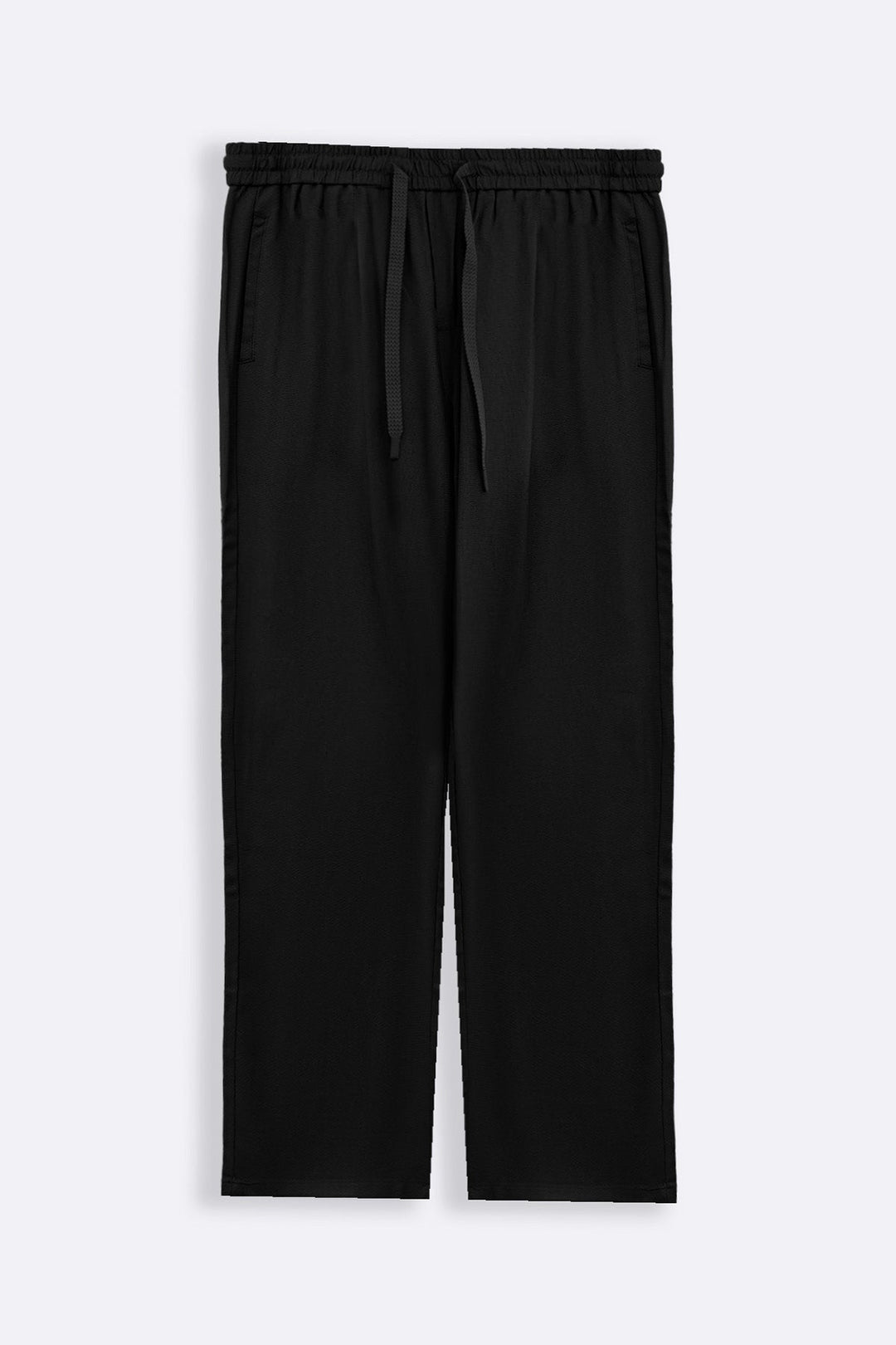 BLACK HEMP FIBER TROUSERS