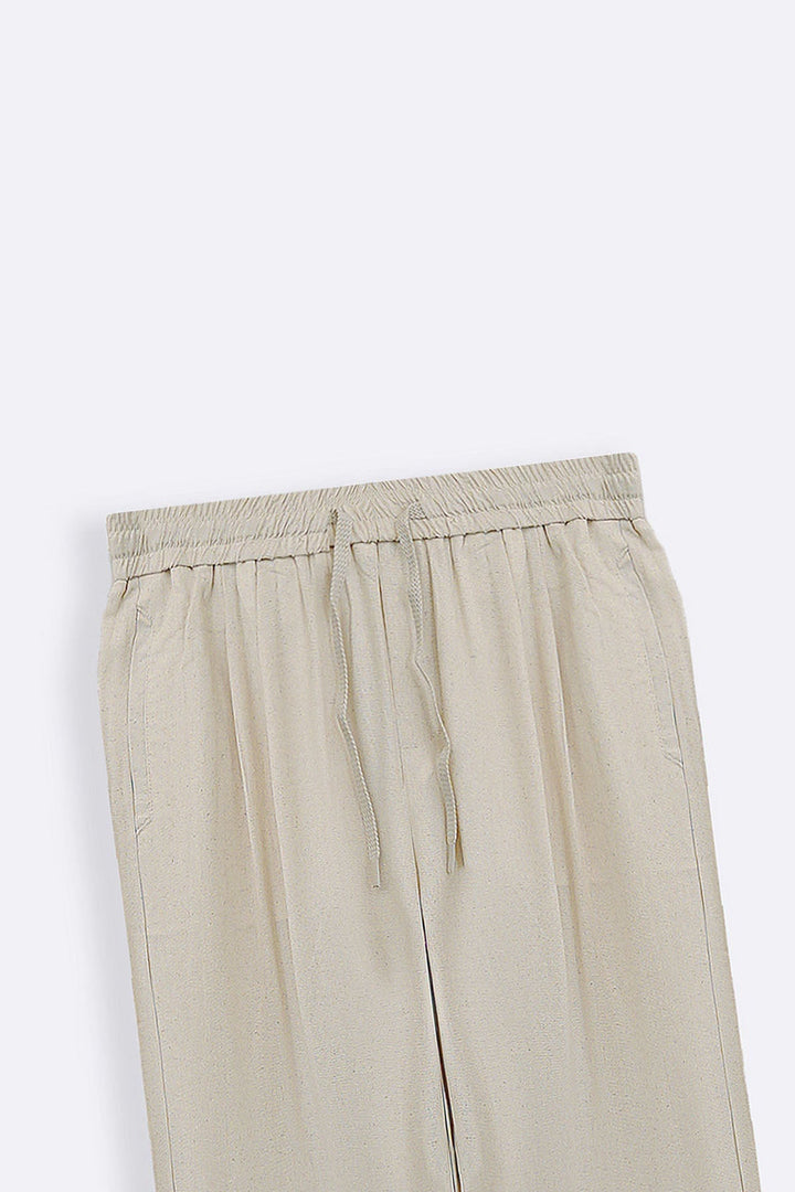 OAT MELANGE HEMP FIBER TROUSERS