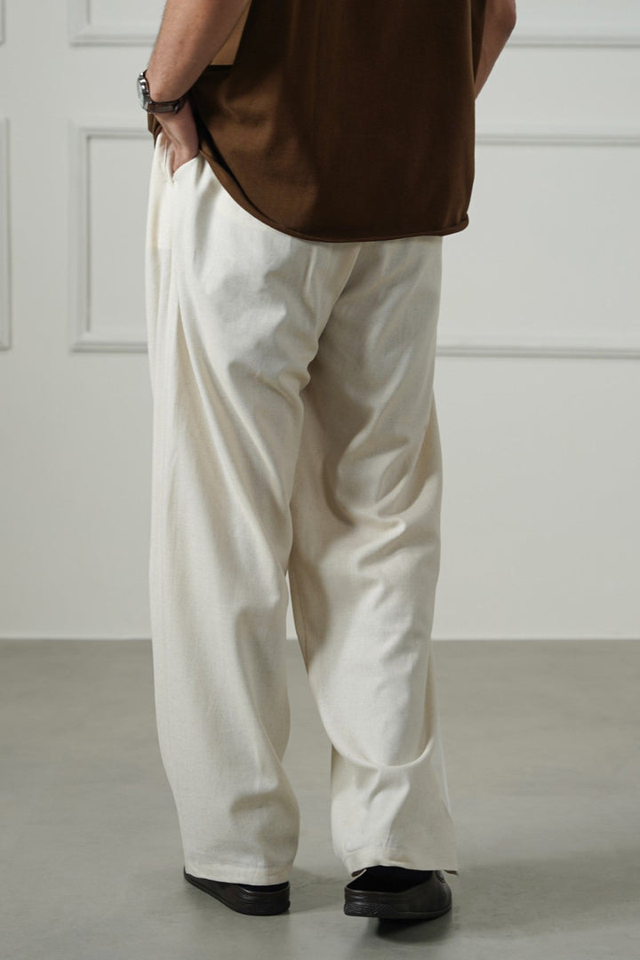 OAT MELANGE HEMP FIBER TROUSERS