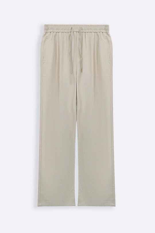 OAT MELANGE HEMP FIBER TROUSERS