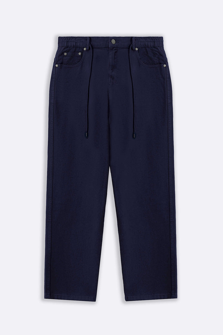 NAVY PULL-ON TWILL JEANS