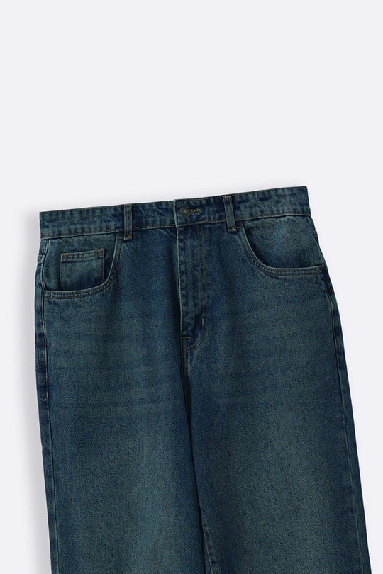 MID BLUE RELAXED FADED JEANS