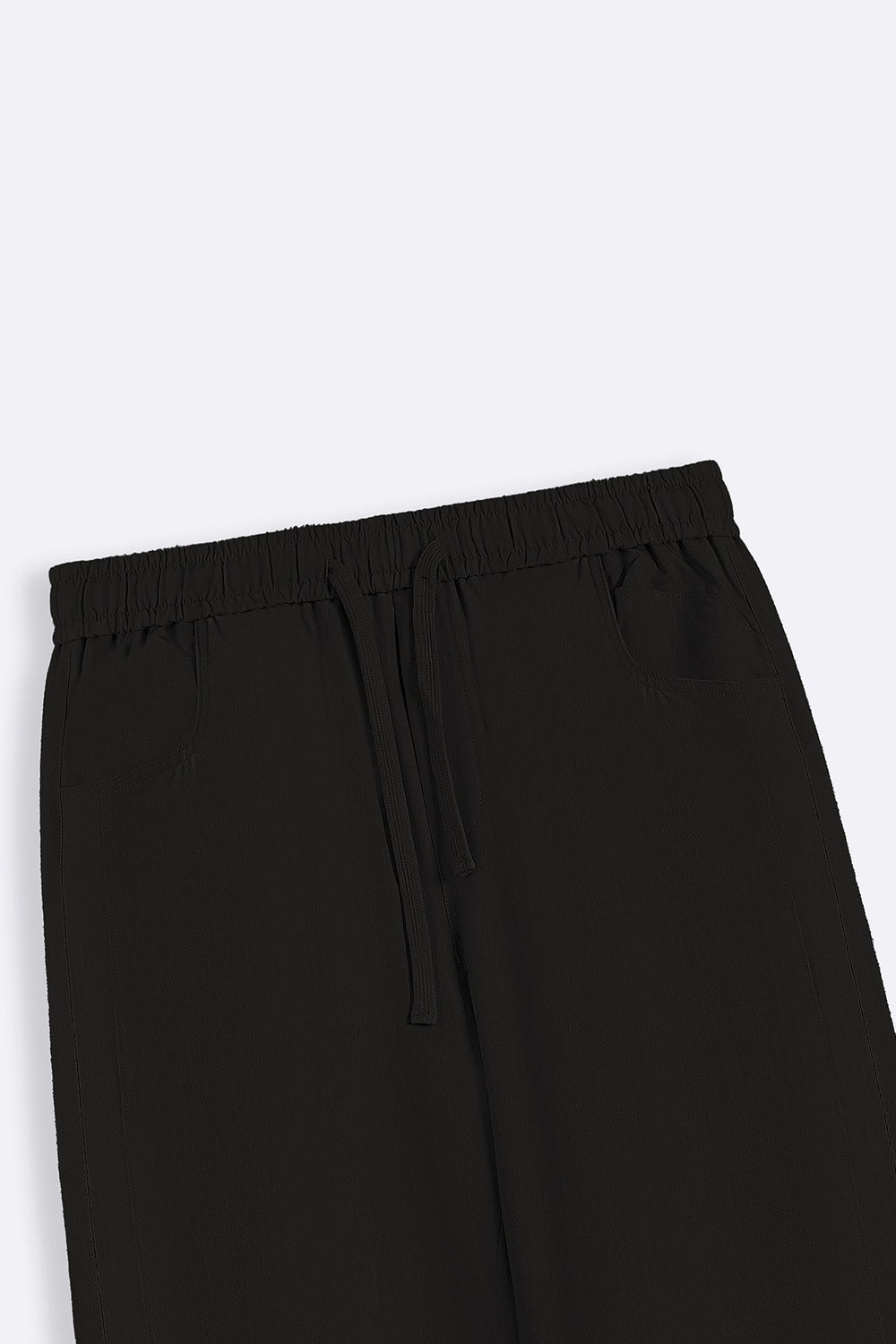 BLACK TROPICAL FLOWY PANTS
