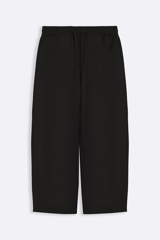 BLACK TROPICAL FLOWY PANTS
