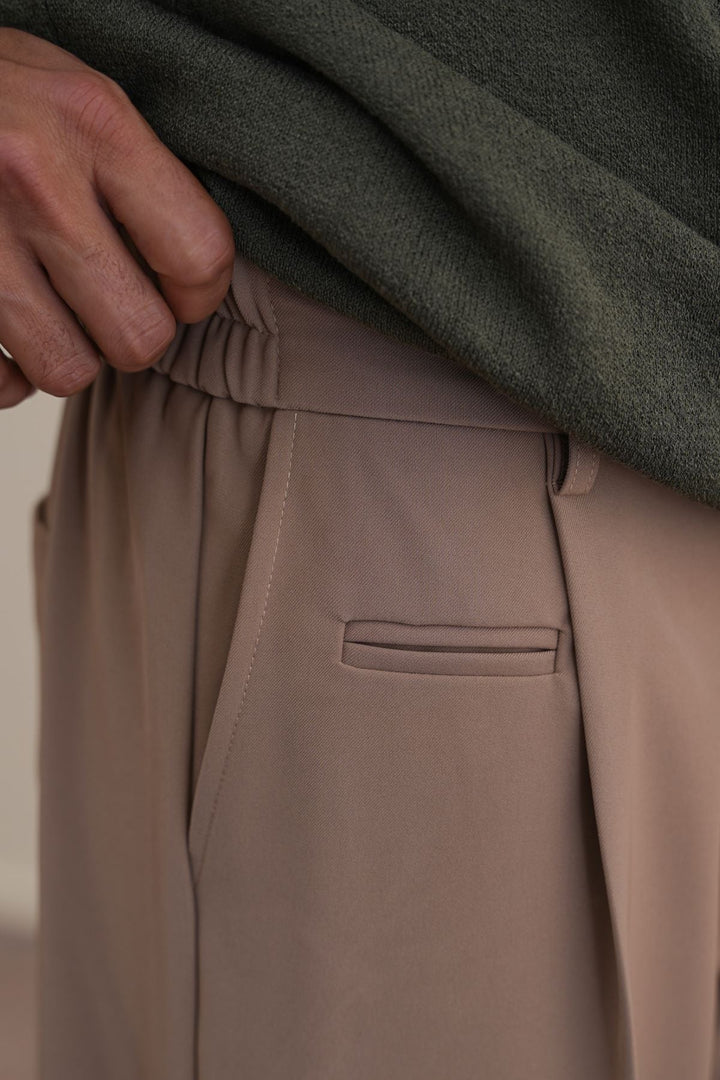 MOUSE GREY WIDE TAILORED PANTS