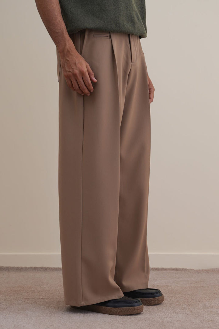 MOUSE GREY WIDE TAILORED PANTS
