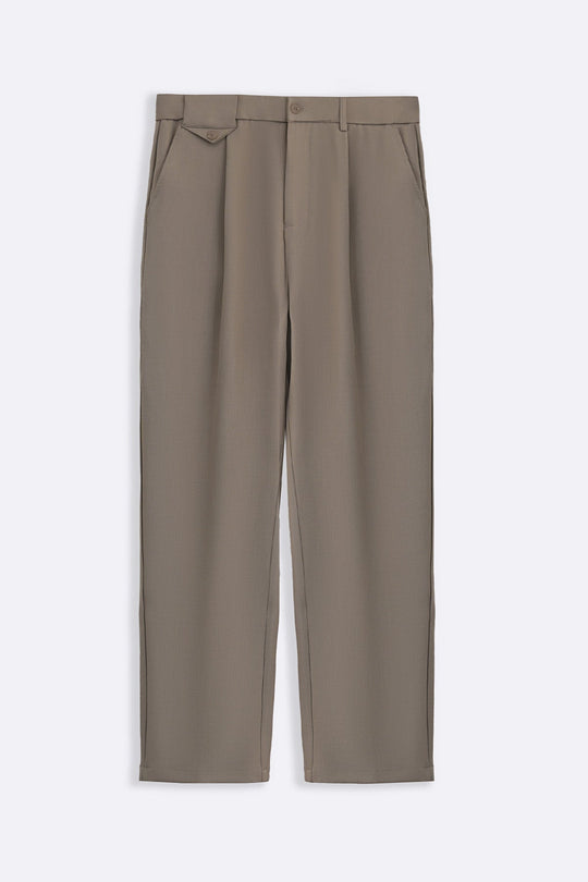 BEIGE COIN POCKET DETAIL PANTS