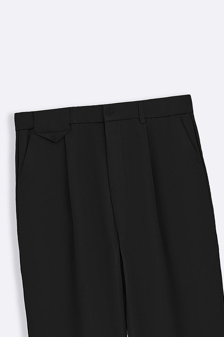 BLACK COIN POCKET DETAIL PANTS