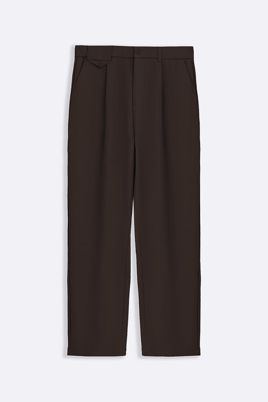 BROWN COIN POCKET DETAIL PANTS