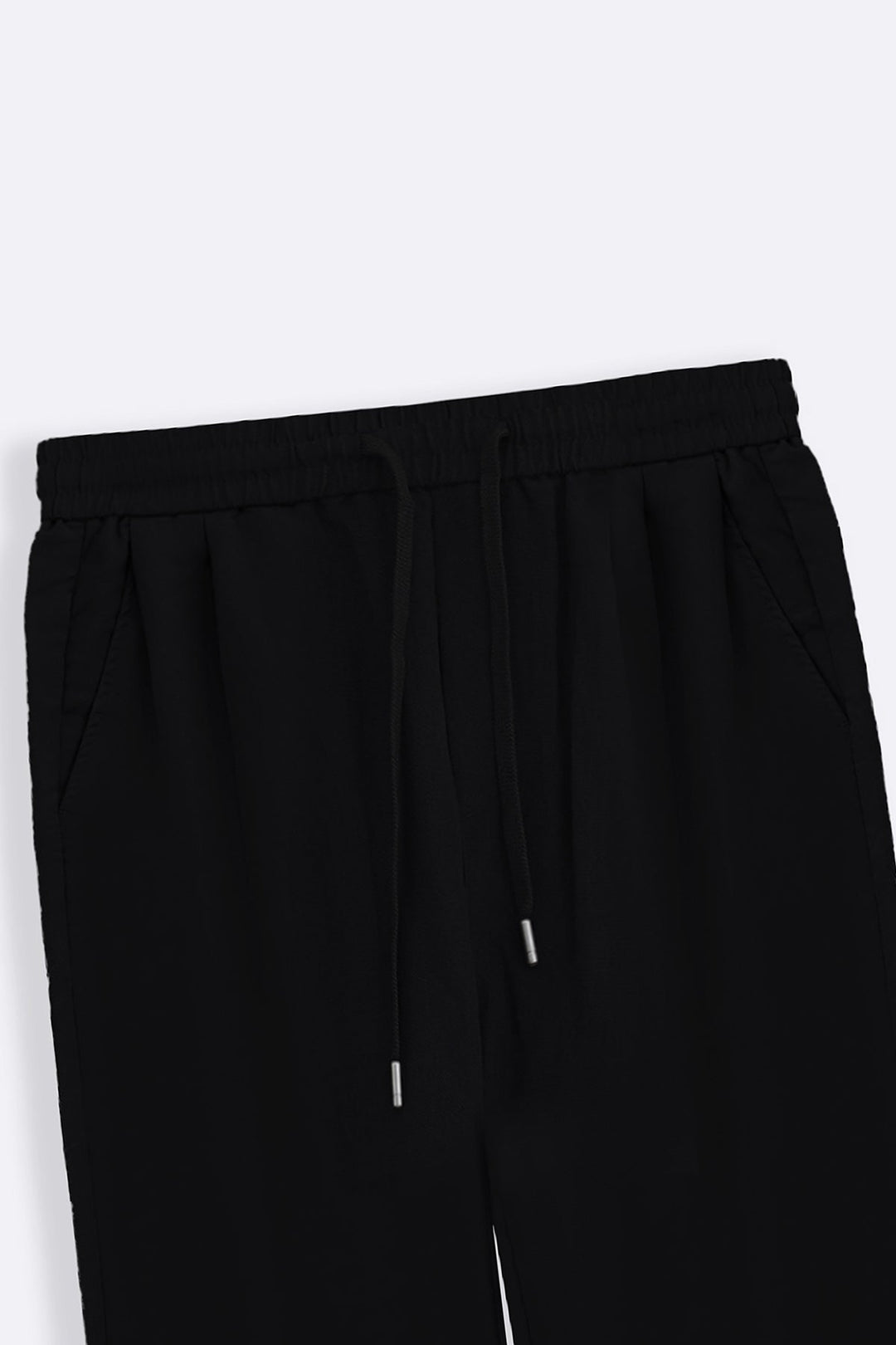 BLACK TWILL FLOWY PANTS
