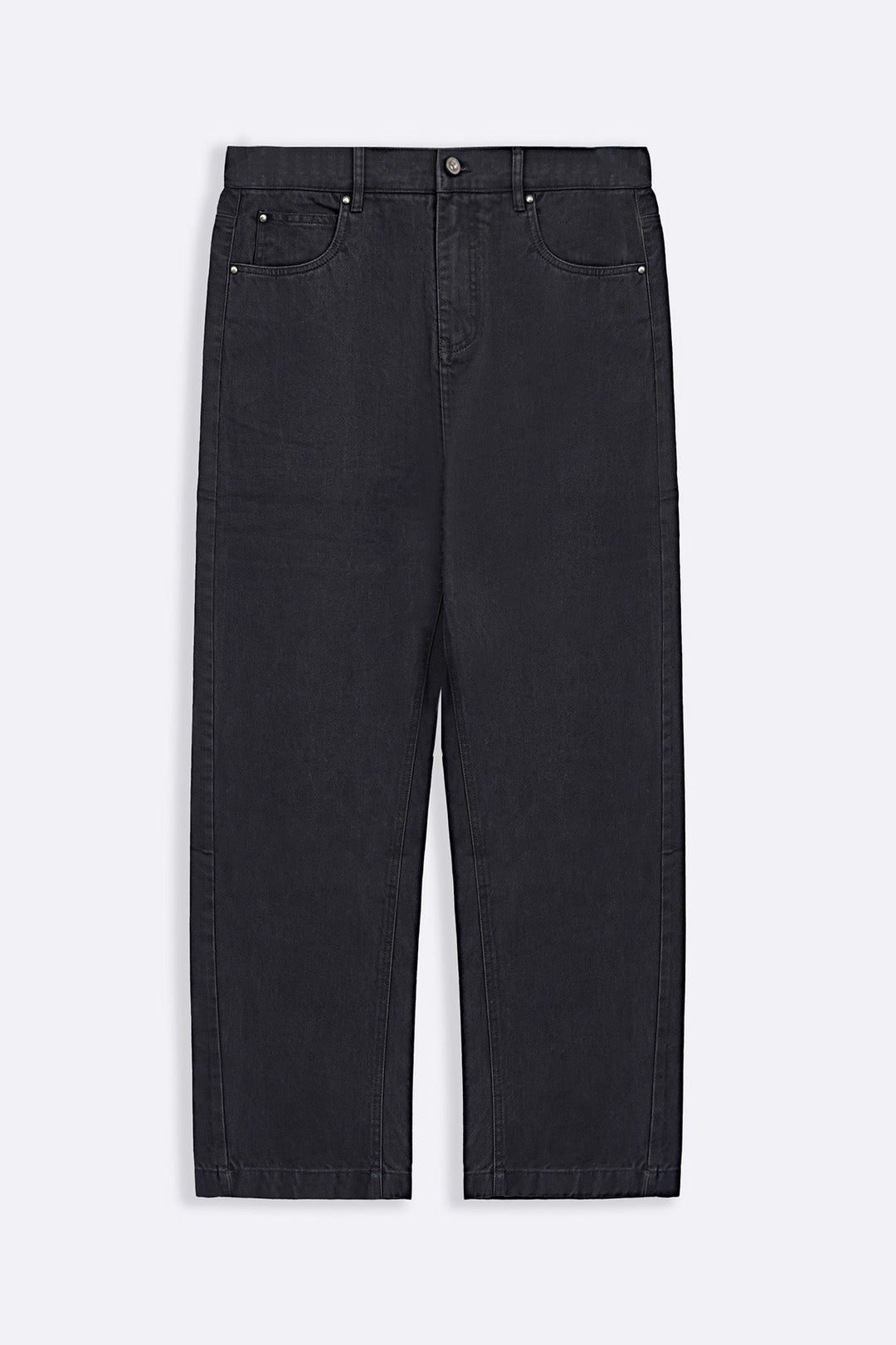 GREY TWILL BARREL JEANS