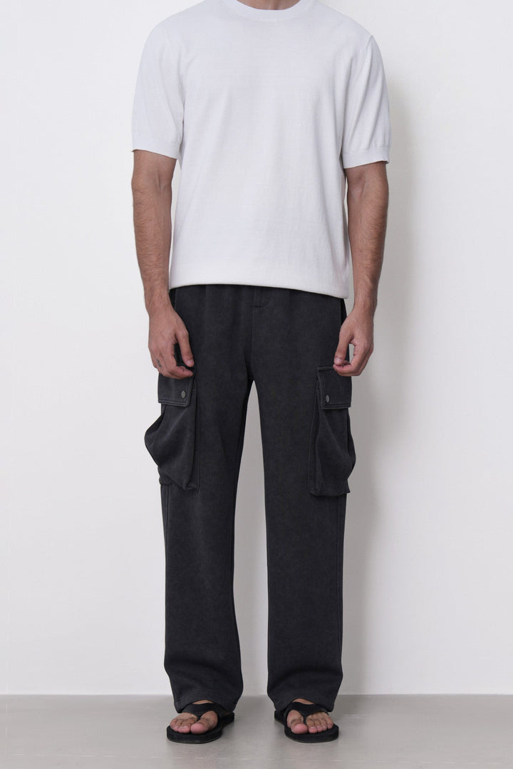 CHARCOAL-UTILITY CARGO PANTS
