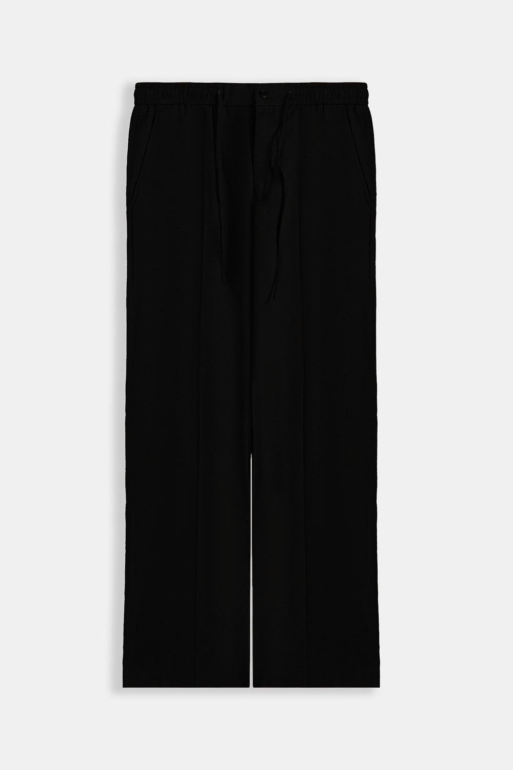 BLACK LINEN BLEND PANTS