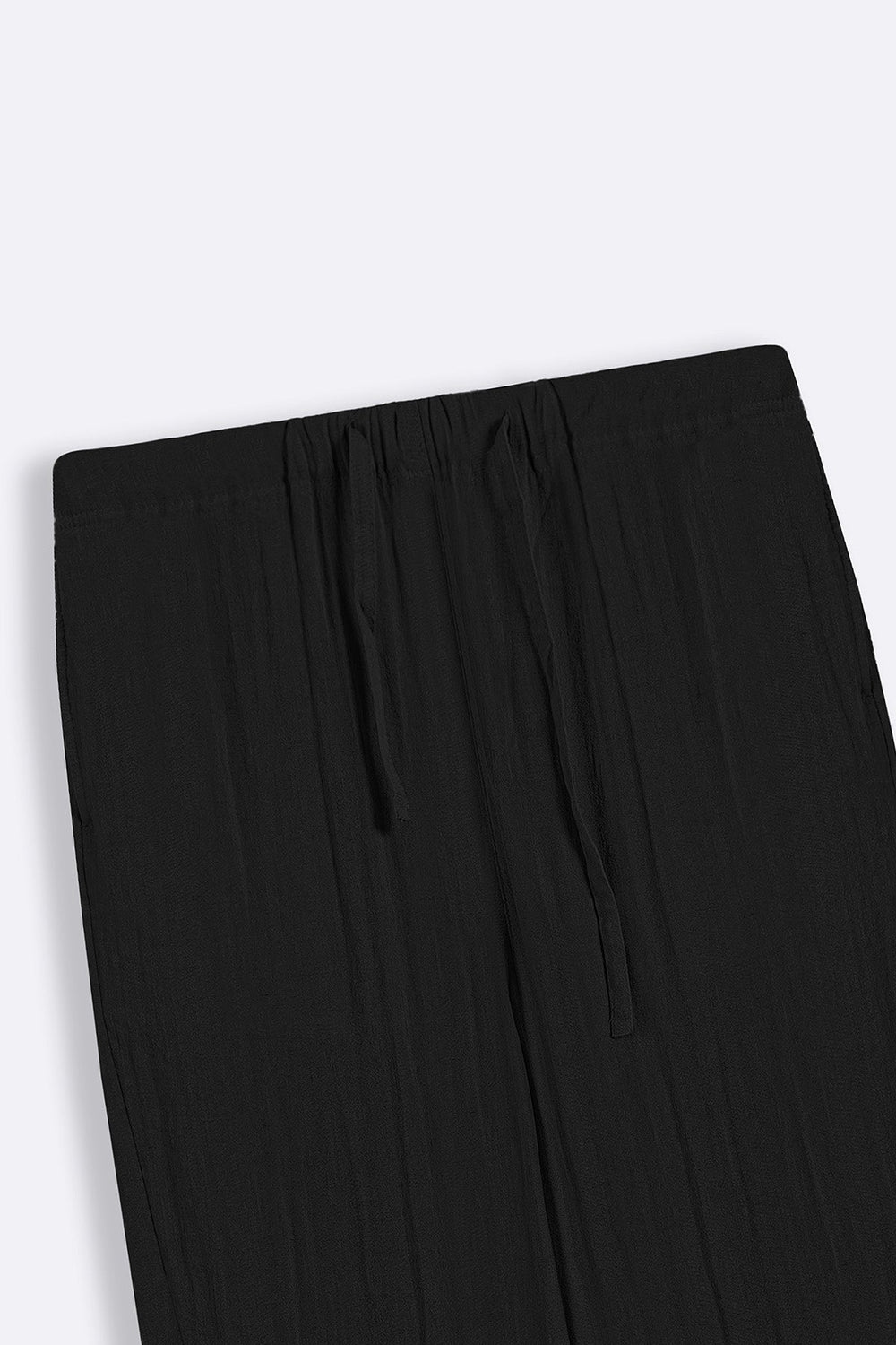 BLACK SUMMER SLUB PANTS