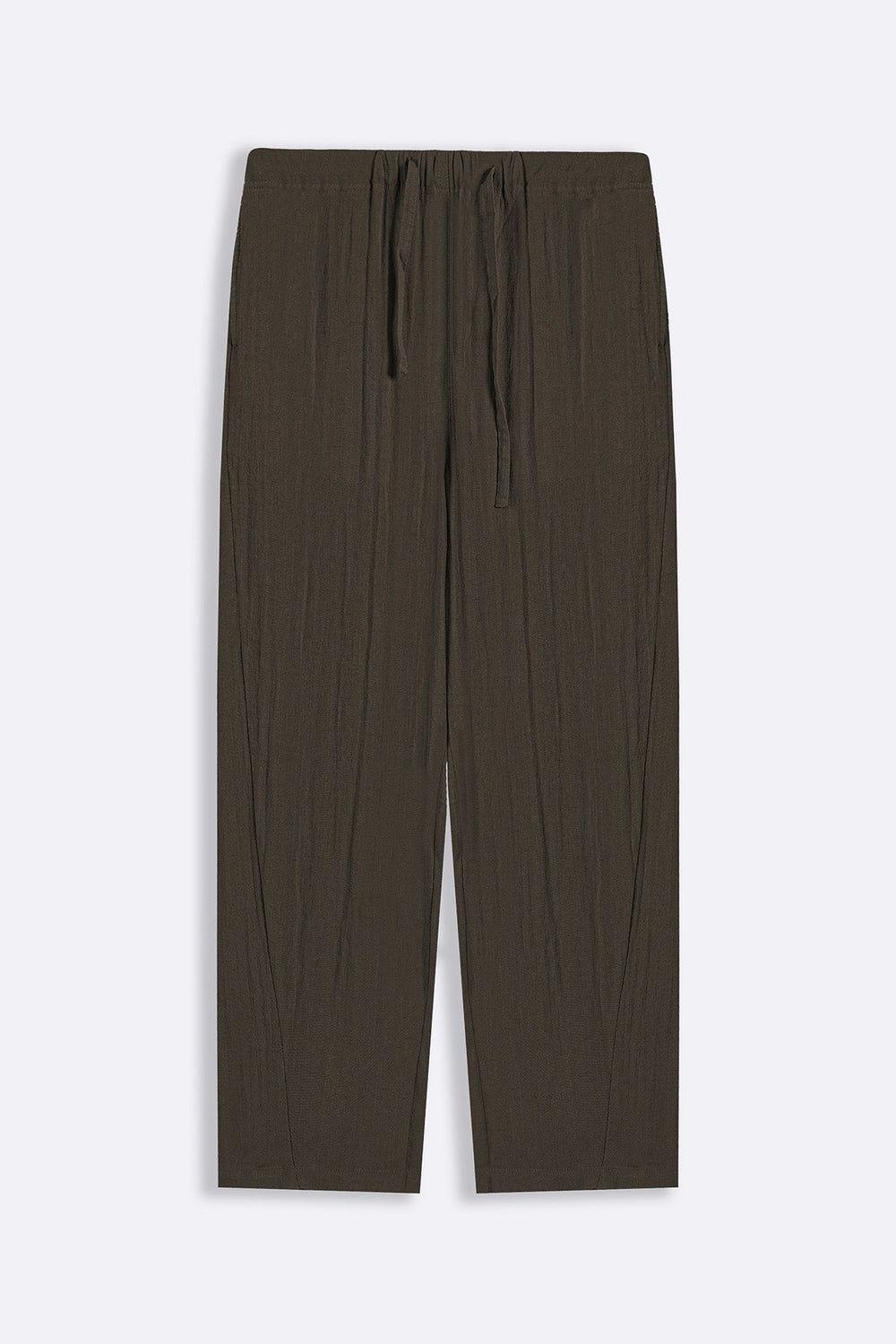 BROWN SUMMER SLUB PANTS