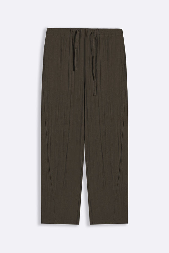 BROWN SUMMER SLUB PANTS