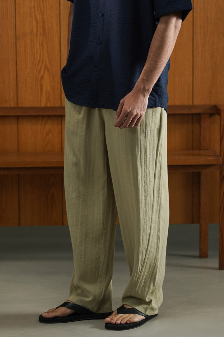 KHAKI SUMMER SLUB PANTS