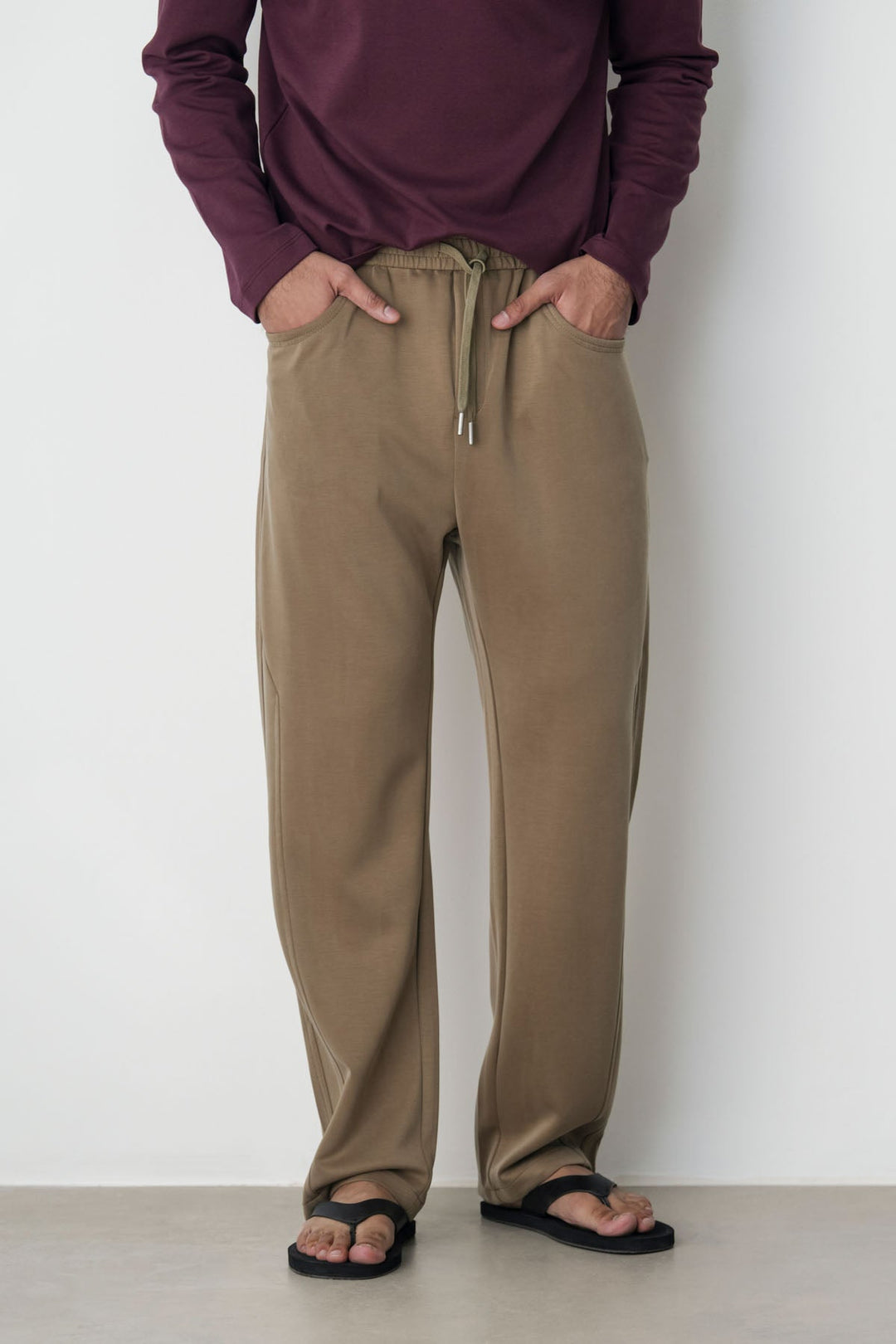KHAKI PANELLED TROUSERS