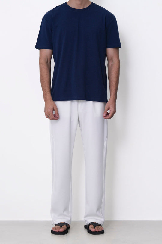 WHITE PANELLED TROUSERS