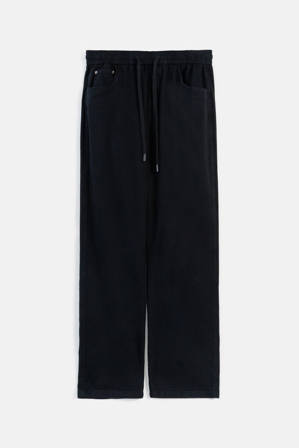 BLACK ELASTICATED WAIST JEANS