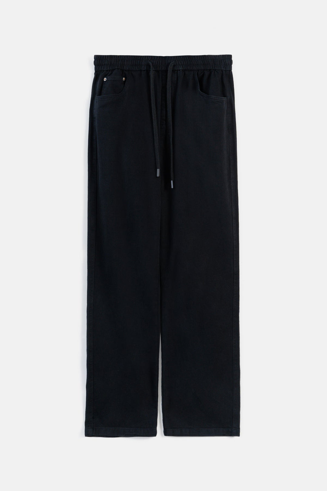 BLACK ELASTICATED WAIST JEANS