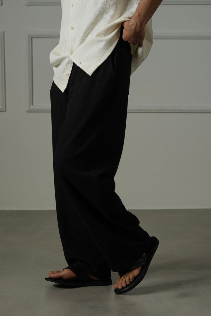 BLACK TENCEL COTTON PANTS