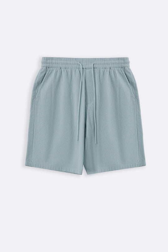 SKY BLUE CORDUROY COTTON SHORTS