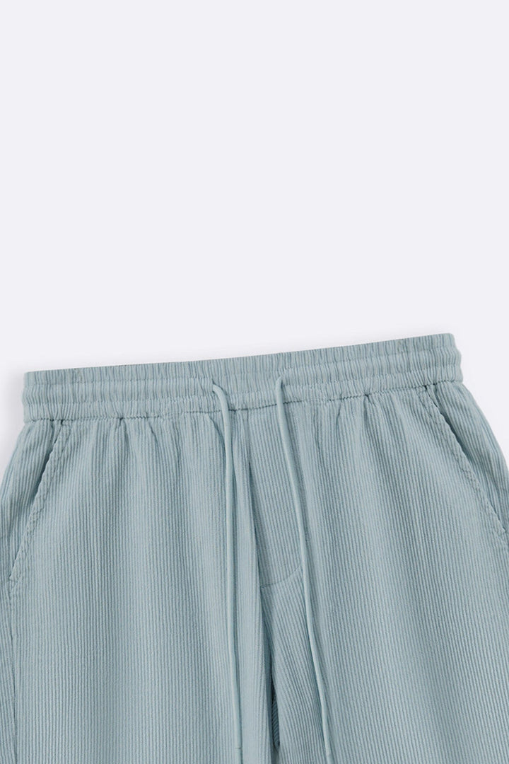 SKY BLUE CORDUROY COTTON SHORTS