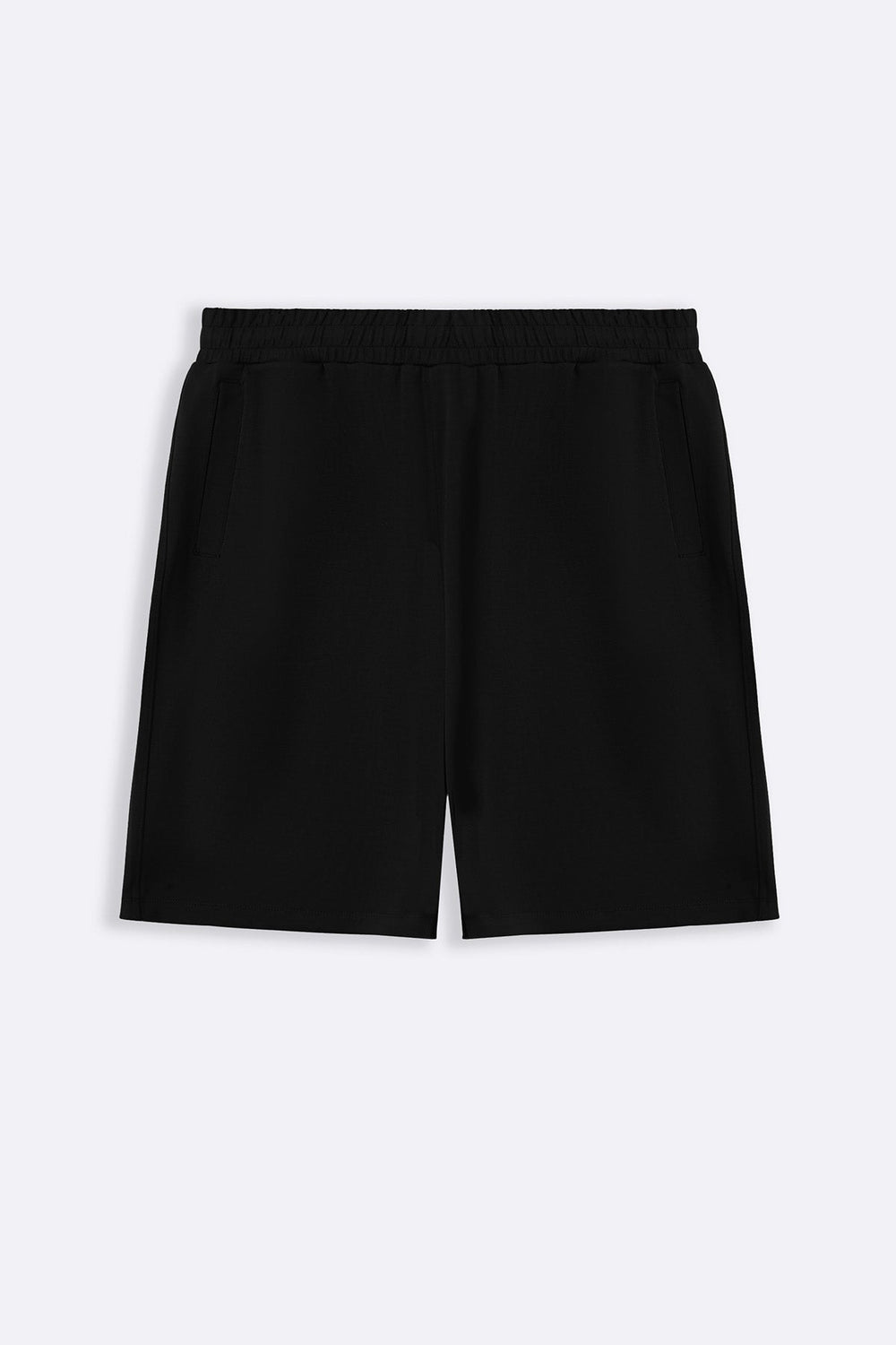 BLACK SOFT WIDE-LEG SHORTS