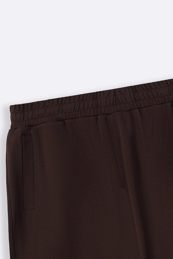 BROWN SOFT WIDE-LEG SHORTS