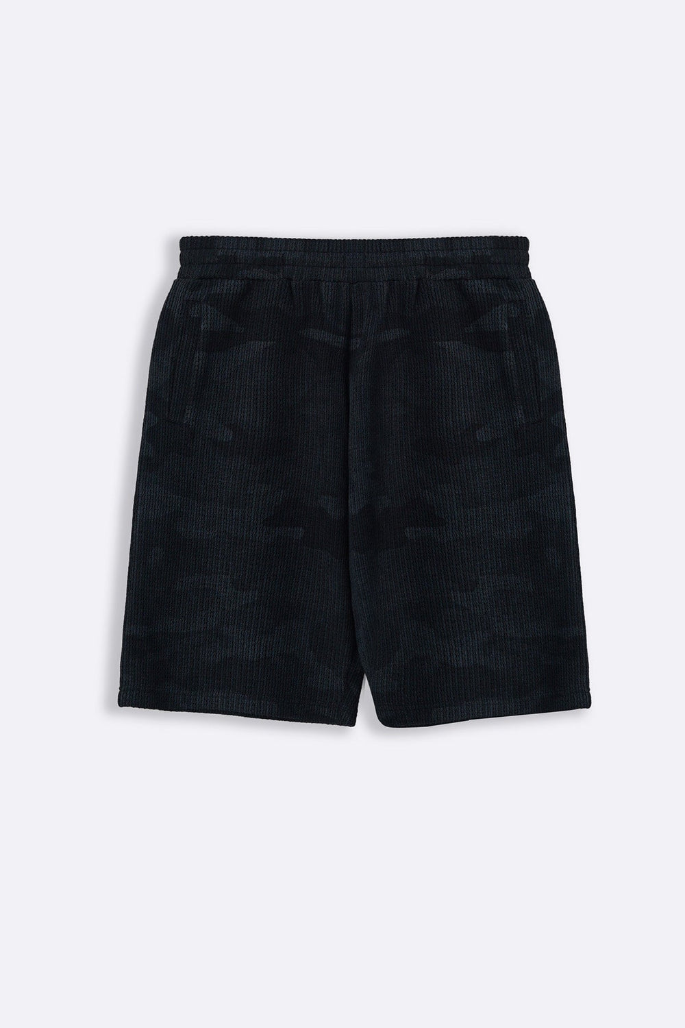 BLACK CAMO TEXTURED SHORTS