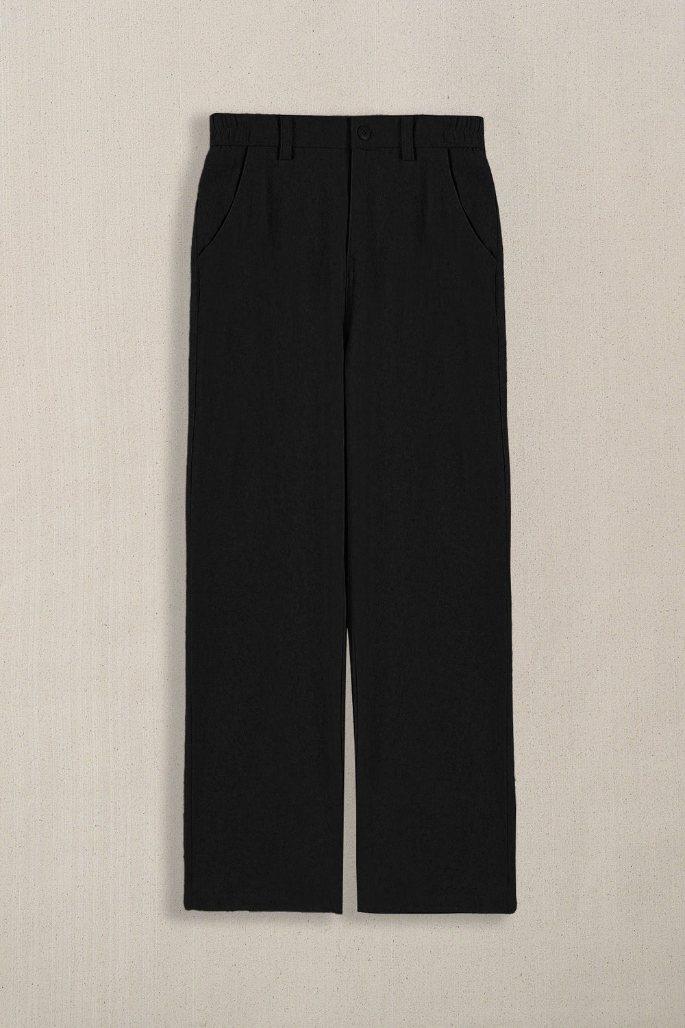 BLACK POCKET TRIM PANTS